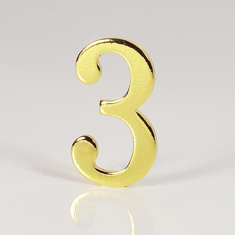 D-Shaped Imitation Gold Metal Address Number Plate