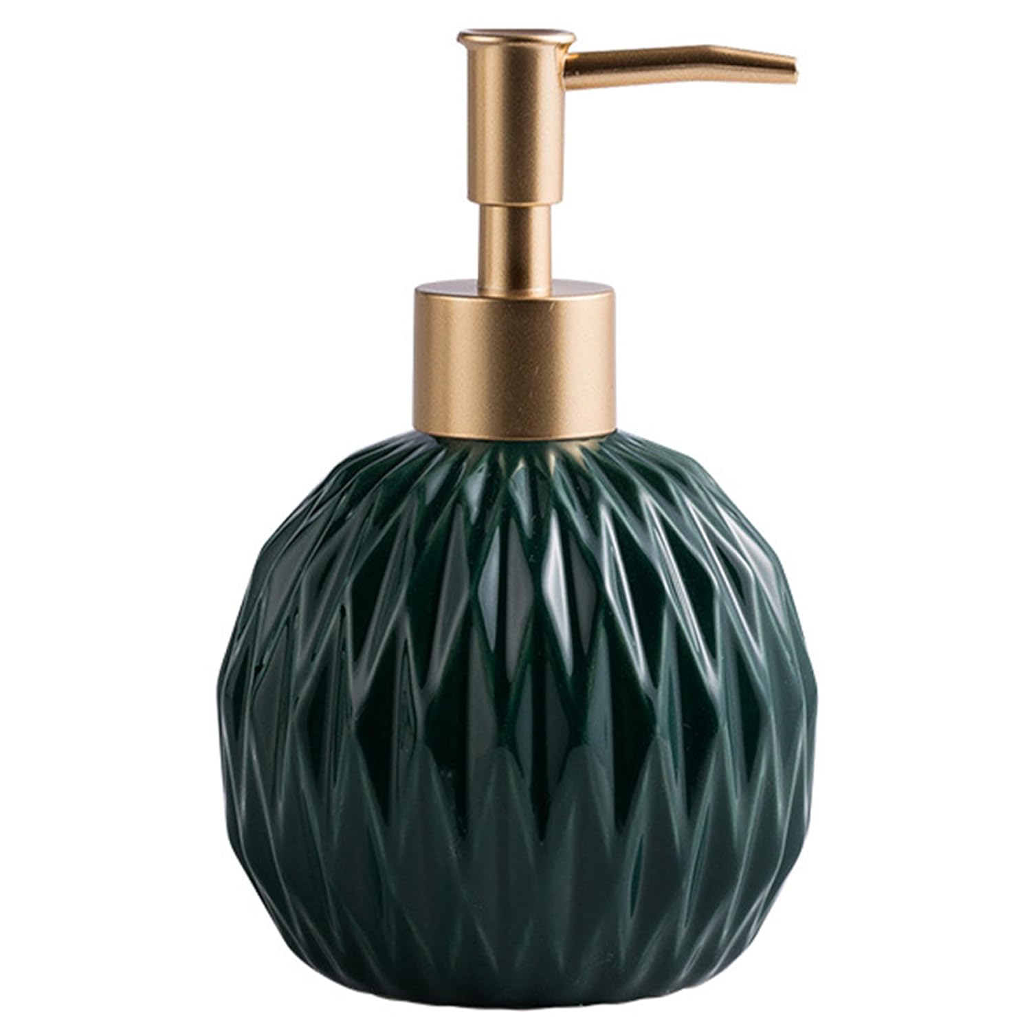 

Queen-b Soap Dispenser Pump Bottle Refill Stylish Ceramic Elegant Liquid Hand Manual Cute Nordic Round Bathroom Washroom Kitchen (Green)