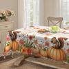 1 Thanksgiving Harvest Tablecloth, Rustic Grid Round Autumn Tablecloth With Cute Dog And Leaves