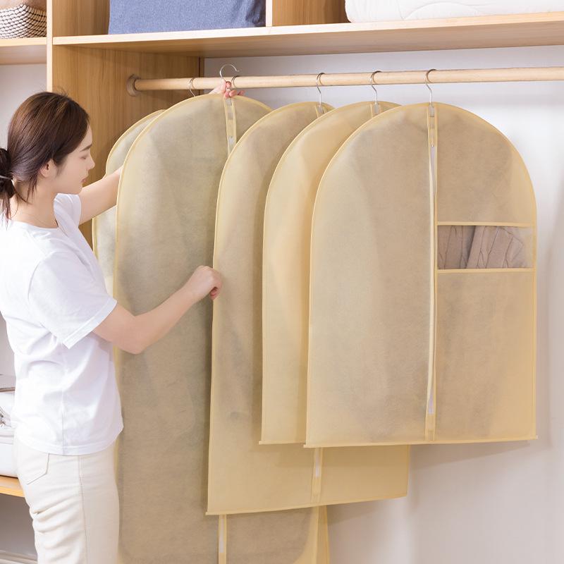 Non-Woven Dustproof Garment Cover Bag - Fully Enclosed Storage for Coats and Suits