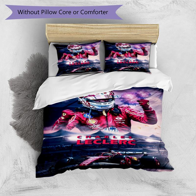 3pcs Duvet Cover Set (1*Duvet Cover + 2*Pillowcase, Without Core), F1 Racing Driver Print Bedding Set, Bedroom Decor, All‑Season, Gift