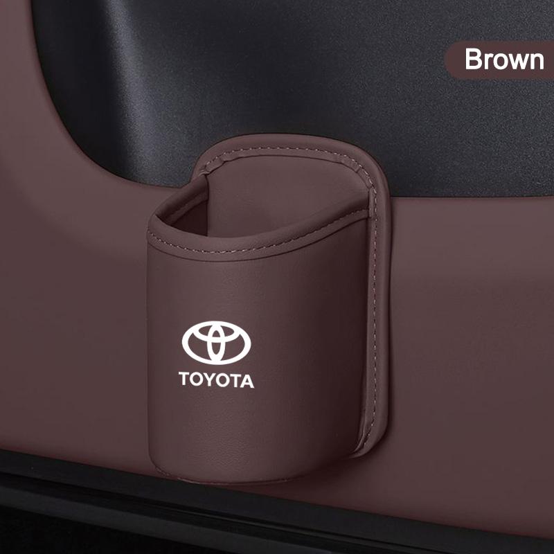 VTHD8 For Toyota Car Door Water Cup Holder Back Seat Drink Rack Leather Storage Box Corolla Yaris Prius CHR Aygo Camry Auris Avensis
