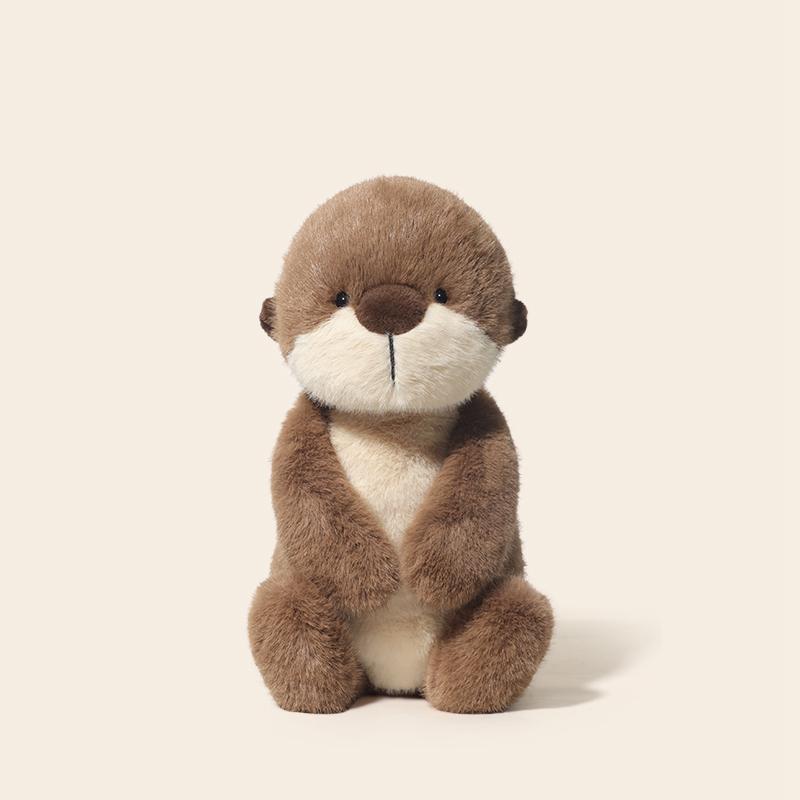 Favorite Toy Unisex Kids Khaki Cute Sea Otter Plush Toy Lifelike Fluffy Beaver Soft Doll Real-Life Stuffed Animals Otter Kids Toy Birthday Gift