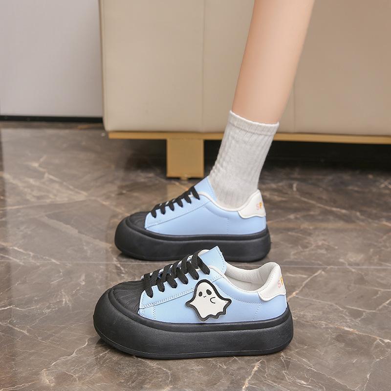 Platform bread, little white shoes, women's versatile niche big head bread 2025 spring new casual board shoes ins tide