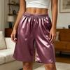 Damen Farbe Lässige Sommer Strandshorts mit Taschen Lockerer Schnitt