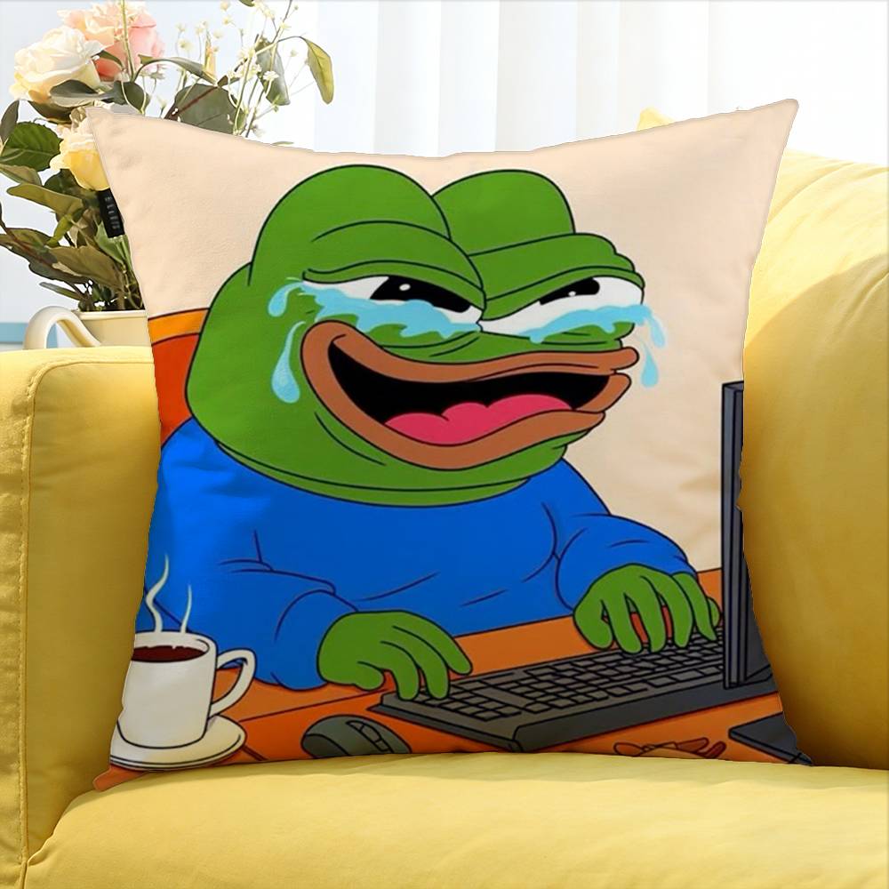 Sad P-Pepe The Frog World Various Sizes Square Pillow Case For Car Home Bedchamber Decor
