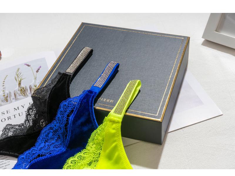 Elegant Rhinestone Lace Velvet Thong - Sexy, Fashionable, and Comfortable Women's Underwear
