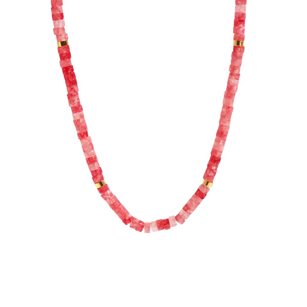 Vacuum Electroplating Greek Niche Lapis Lazuli Tiger'S Eye Stone Natural Color Stone Beaded Necklace Vacation Style Woman 843