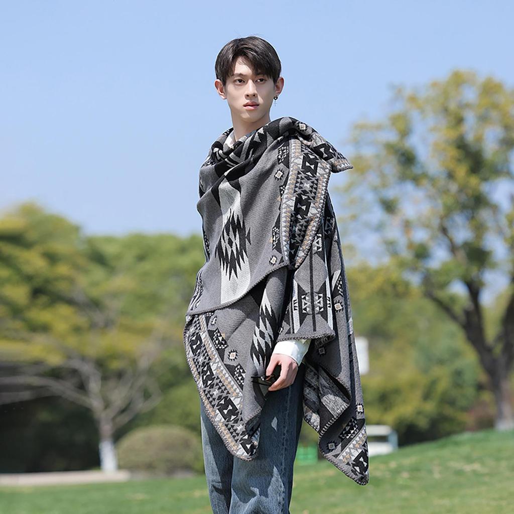 Men's & Women's Hooded Shawl Cape Cloak - Spring/Summer Scarf, Yunnan Xinjiang Tibet Style