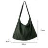 Casual Canvas Shoulder Bag Solid Color Adjustable Strap Shopping Bag Large Capacity Crossbody Bag Travel