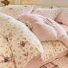 Thickened Milk Fleece Four-Piece Set, Coral Fleece Bed Sheet Quilt Cover, Fleece Three-Piece Set, Bedding.