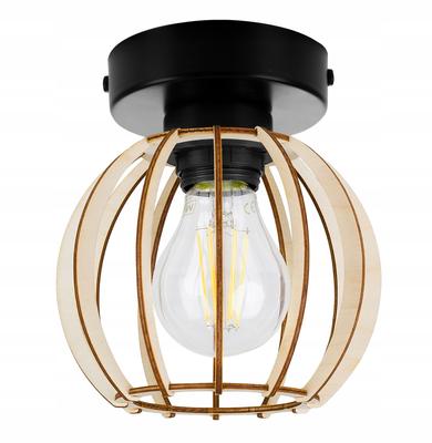 Lampa Sufitowa, Lampa Ścienna, Drewniany Klosz, LED