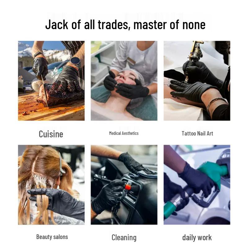 Inco Extra Dicke, strapazierfähige Nitrilhandschuhe - Puderfrei, ölbeständig, lebensmittelecht für Küche, Catering und Reinigung.
