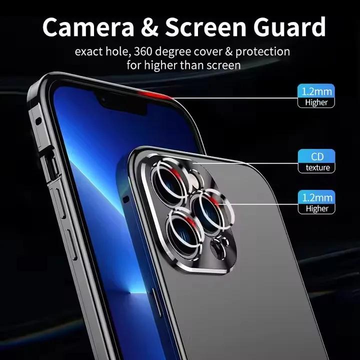 Etui na telefon ze stopu aluminium dla iPhone 16 Pror Max Wstrząsoodporna metalowa tylna obudowa dla iPhone 15 14 13 Pro 12Pro Max Pancerne etui Funda