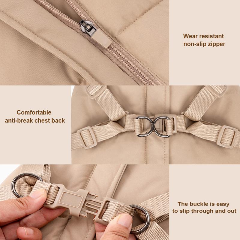 Autumn Winter Pet Clothes Outdoor Dog Jacket with Harness for Small Medium Dogs Thick Warm Pet Cotton-Padded Clothing