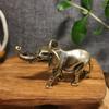 Ottone Antico Elefante Pet da Tè Animale in Miniatura Scultura Decorazione per la Casa Ornamento da Scrivania Ufficio Statuetta da Collezione Vintage Regalo