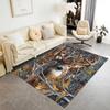 Floral Deer Rug Home Carpet Non Slip Office Decor Gift Living Room Bedroom