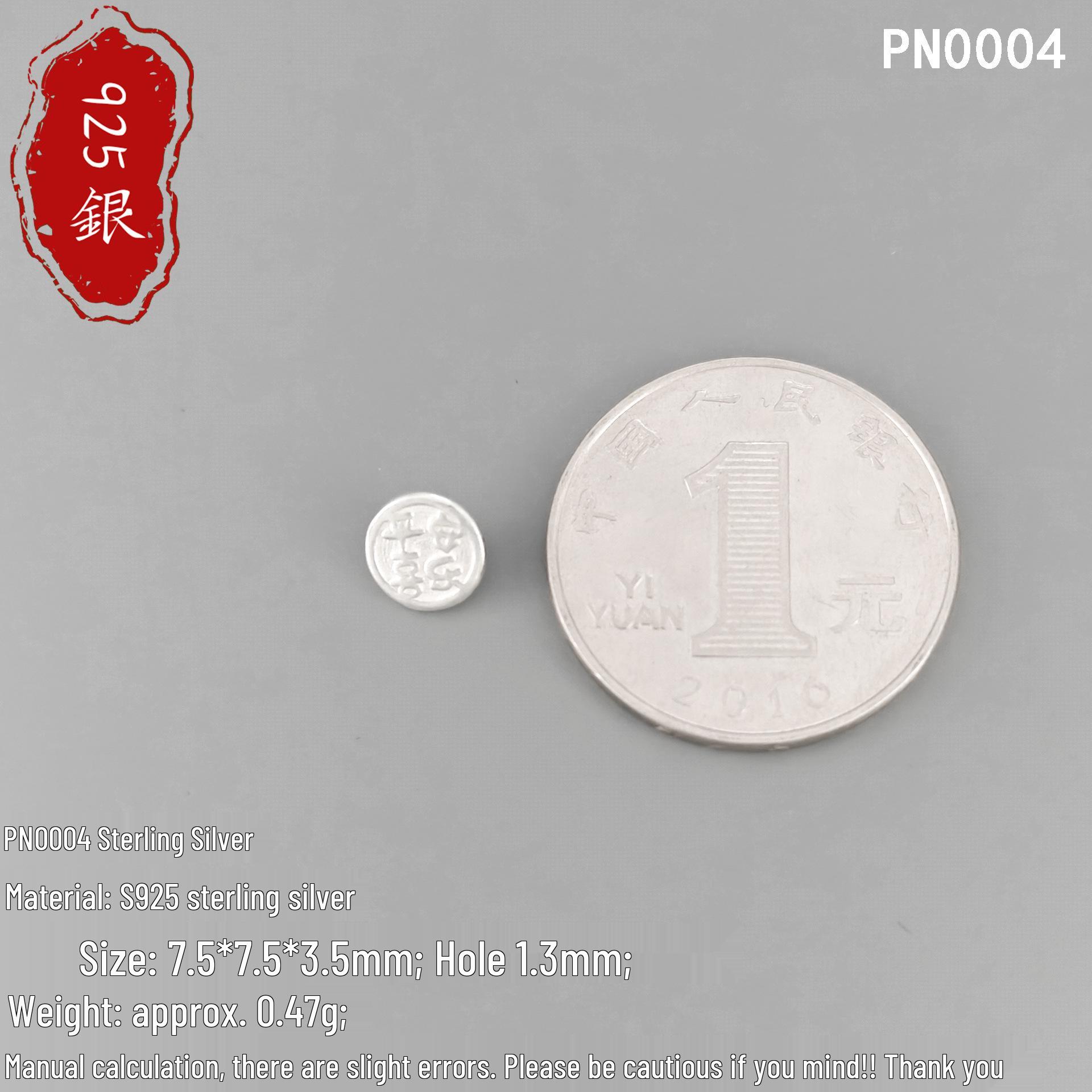 S925 Sterling Silver Peace & Joy Button Spacer Bead for DIY Bracelet & Necklace S925 Pure Silver: Single Price