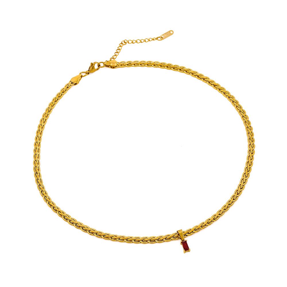 European & American Colorful Zircon Pendant Necklace with 18K Gold-Plated Copper Clavicle Chain - Women's Unique Design YS31