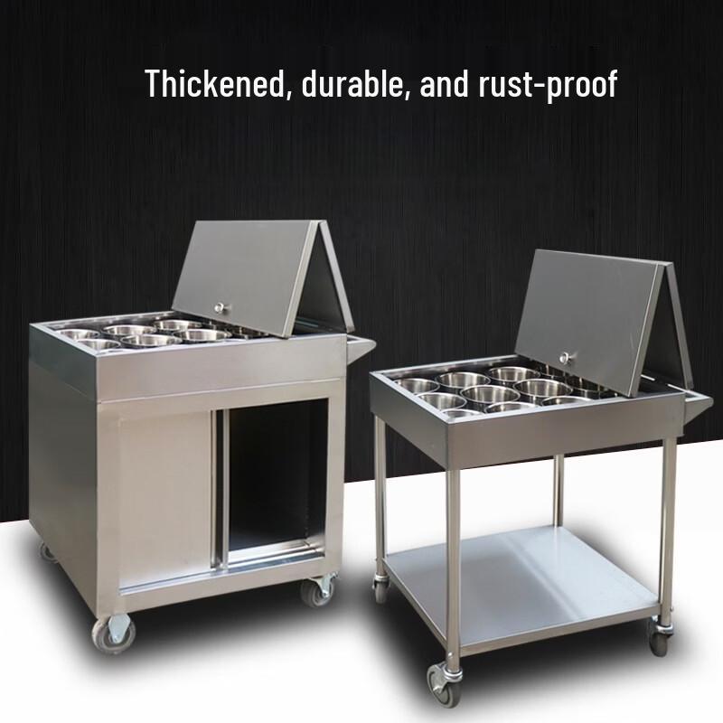 Juedian Stainless Steel Commercial Seasoning Trolley
