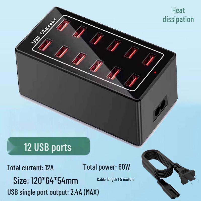 Multi-Port USB Charger Station: Fast Desktop Charger with 10, 20, or 50 Ports for Phones