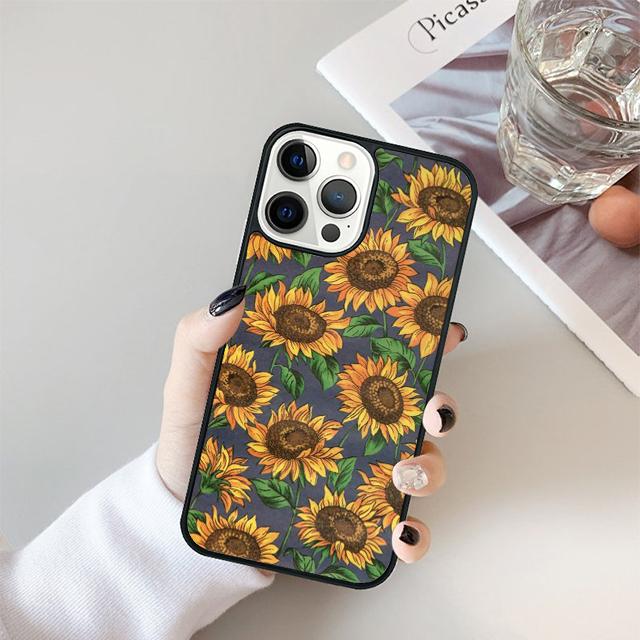 Coque de téléphone florale tournesol pour iPhone 17 Air 15 16 11 12 13 14 Pro Max Housse pour iPhone 17 Air Max Plus coque Fundas