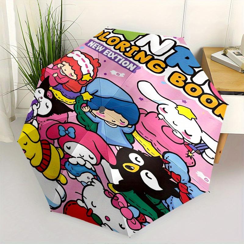 

Sanrio,Coloring Book Automatic Folding Umbrella Simple 8 Rib Design, Bright Cartoon Pattern, Durable Iron Frame, Suitable For Travel, Outdoo