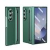 Custodia Protettiva in Pelle con Placcatura per Cerniera PC per Samsung Galaxy Z Fold 8Ultra 7 6 5 4 3 Pellicola in Vetro Temperato e Slot per Penna Cover Antiurto