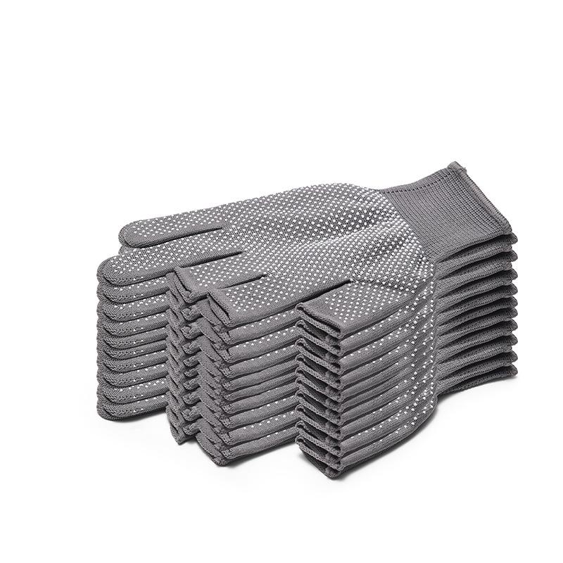 Thin Full-Finger Anti-Slip Work Gloves with Sun Protection & Nylon Dots for Construction & Labor Handling.