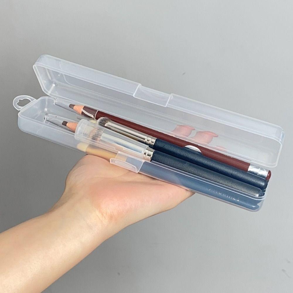 with Snap Makeup Brush Box Transparent Storage Box Multifunctional Stationery Organizer
