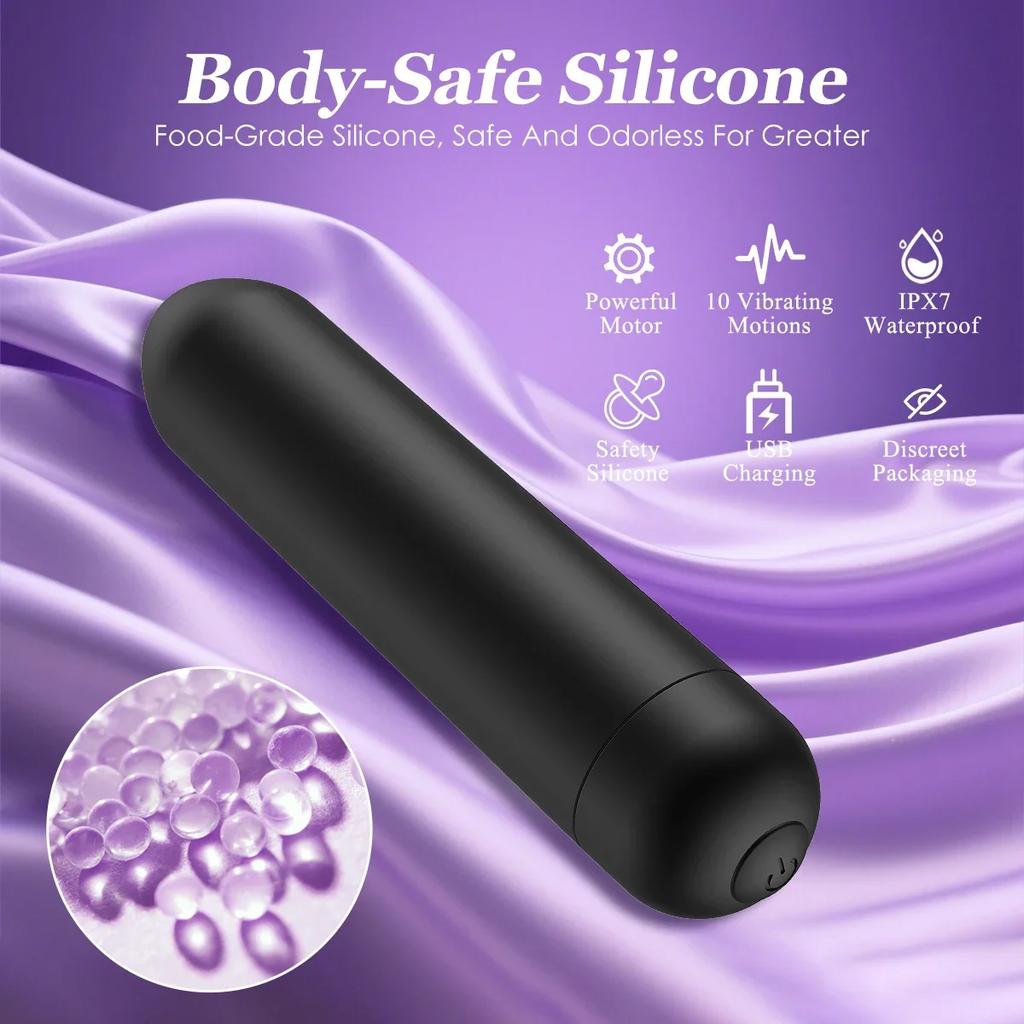 Bullet Vibrator Sex Toys for Women Powerful Mini Bullet Vibrator 10 Mode Clit Vaginal Stimulator USB Charge Erotic Adult Sex Toy
