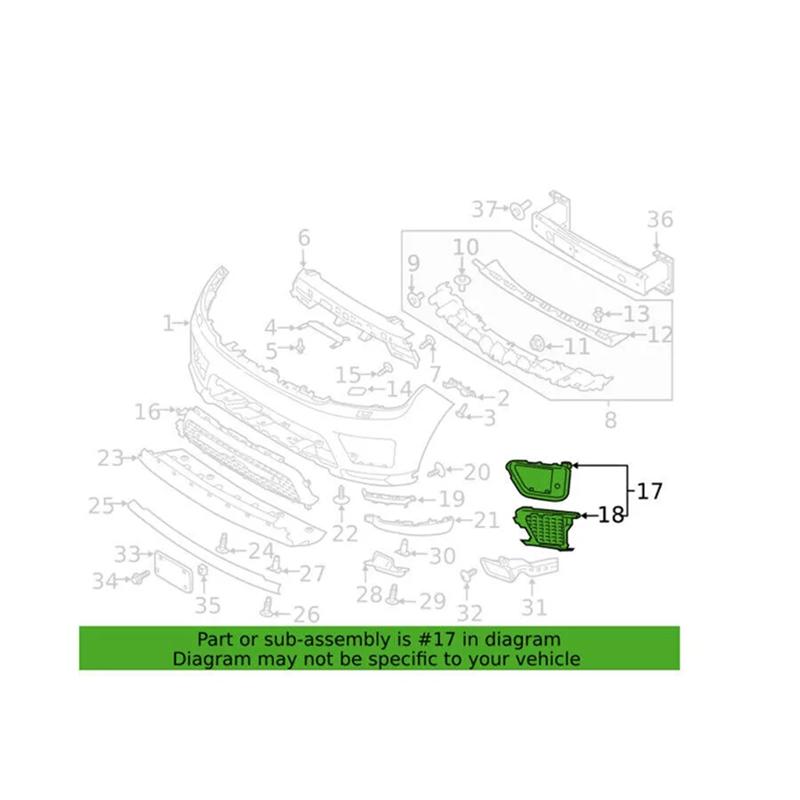 M63K-Zderzak Przedni Zewnętrzna Siatka Wentylacyjna z Panelem Wentylacyjnym Do Range Rover Sport 2018-