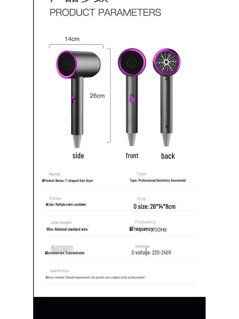 Haushalt Heiß & Kalt Haartrockner mit Konstanter Temperatur und Überhitzungsschutz - Ideal für Studentenwohnheime, Geschenke