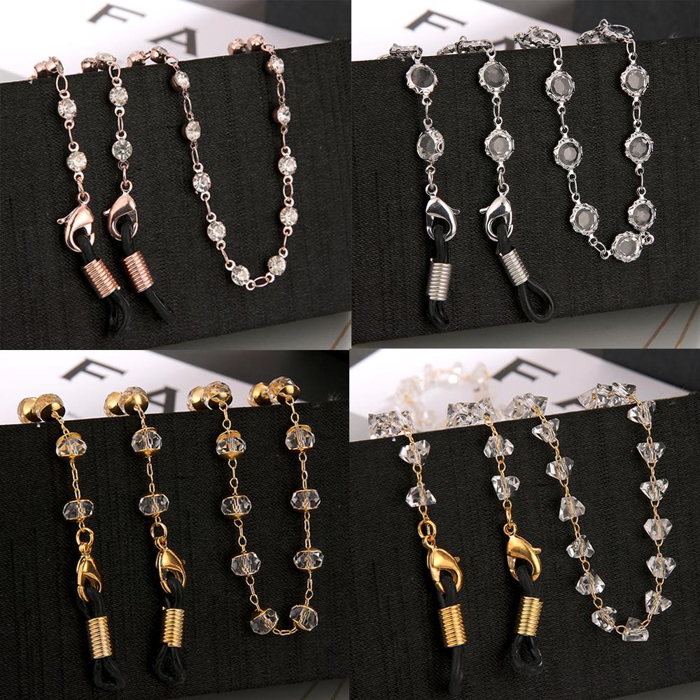 Women Crystal Beads Sunglasses Glasses Chains Lanyards Neck Strap Rope Eyewear Cord Holder Accessories Mask Chain