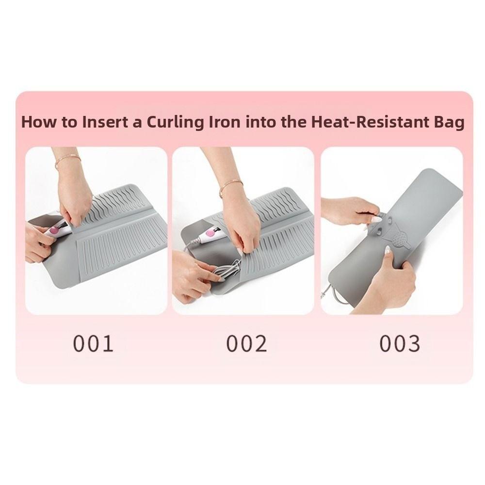 Folding Hair Curler Storage Bag Silicone Curling Iron Carrying Case  Travel Case