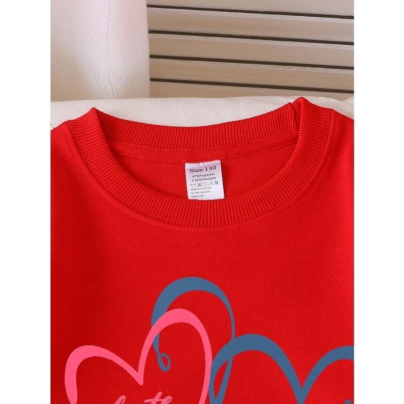 European sizes Girls Crew Neck Sweatshirt Faith Hope Love Hearts Design, Soft Cozy Pullover, Warm Casual for Autumn Winter.