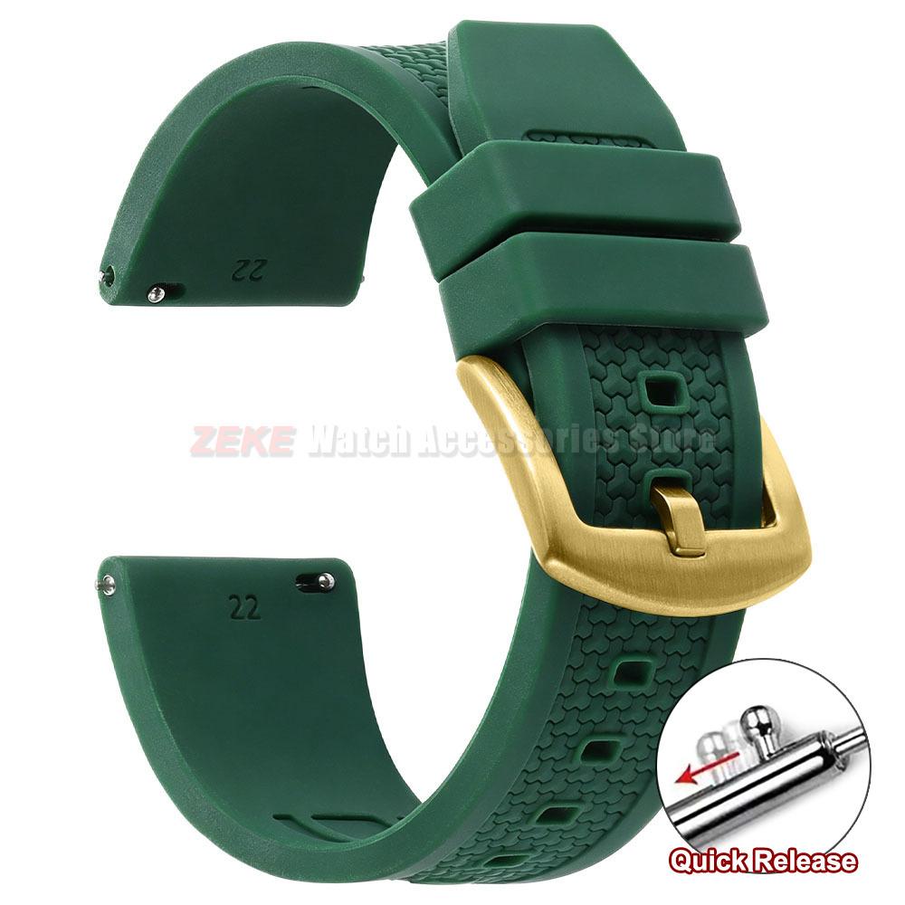 20/22/24mm for Rolex Rubber Strap for Omega Universal Men Silicone Watch Band for Seiko Quick Release Sport Waterproof Wristband