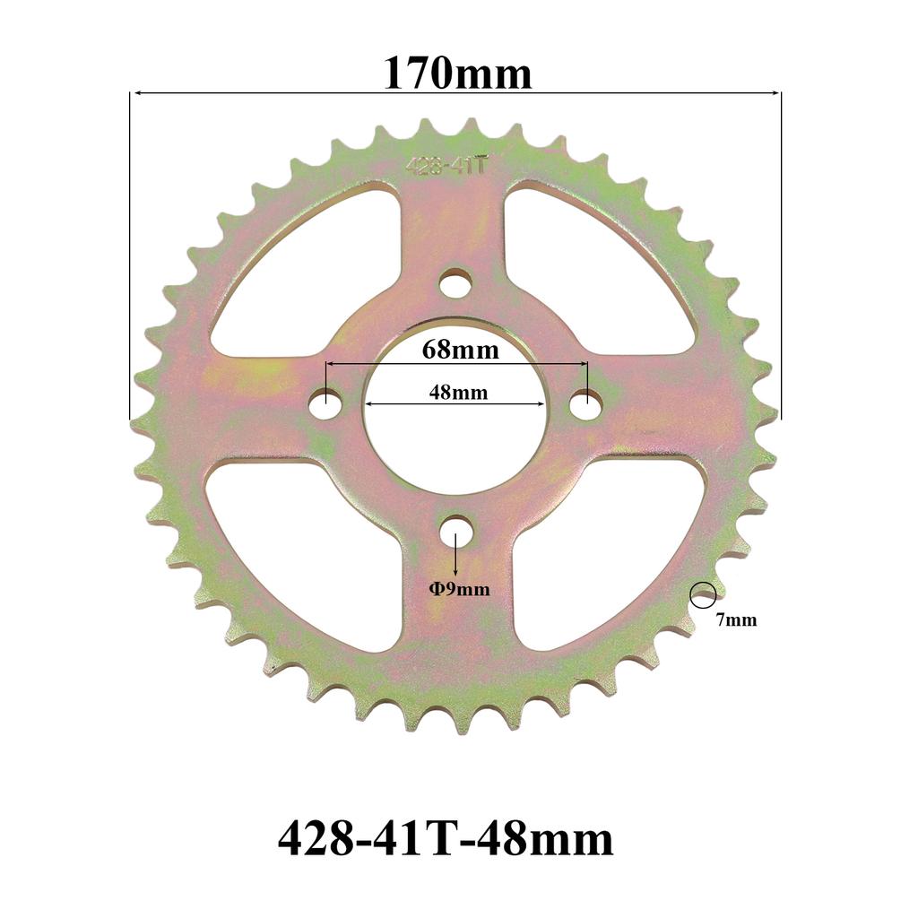 428 Chains 37T/40T/41T/43T/48T 37MM-76MM Motorcycle Chain Sprockets Rear Back Sprocket Cog For 110cc 125cc 140cc Dirt Pit Bike