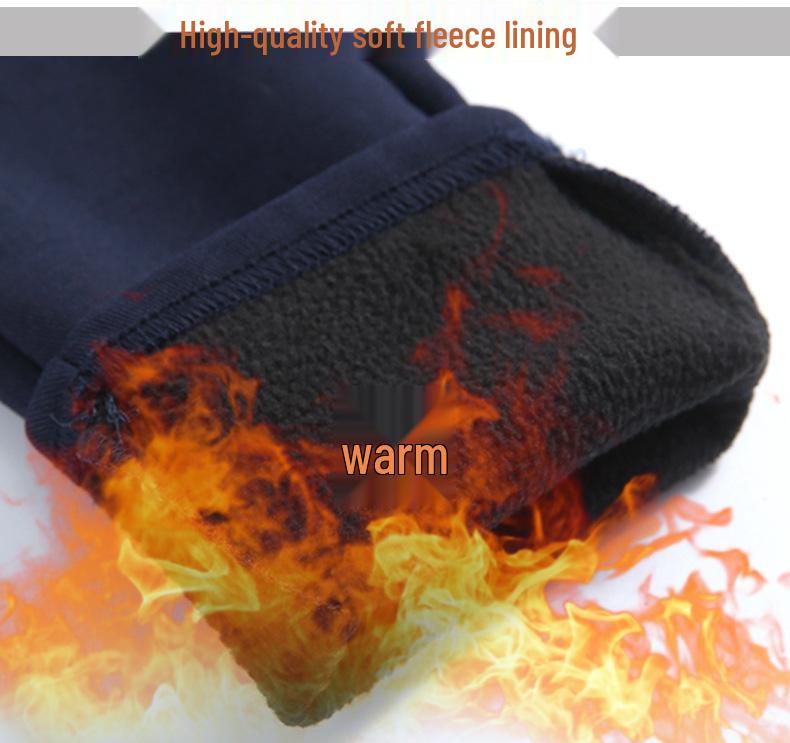 Plus Size Fleece-Lined Maternity Pants with Belly Support for Autumn and Winter