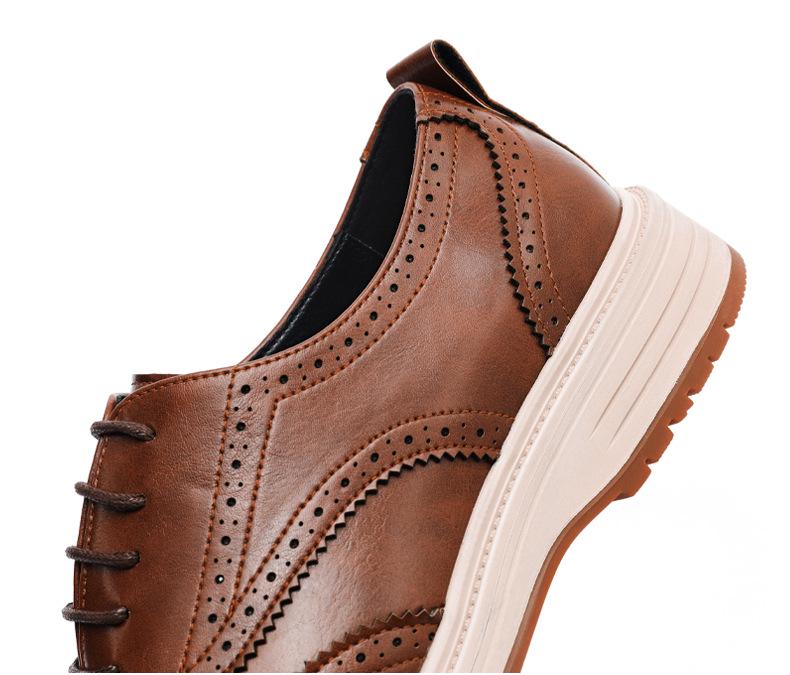 2026 Spring Men's Brogue Shoes: Korean Style, British Trend, Breathable, Formal Leather for Weddings and Business