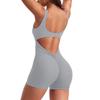 Tuta da donna a collo rotondo senza maniche, vestibilità aderente, vita alta, con cut-out sulla schiena, per yoga, allenamento, abbigliamento athleisure quotidiano