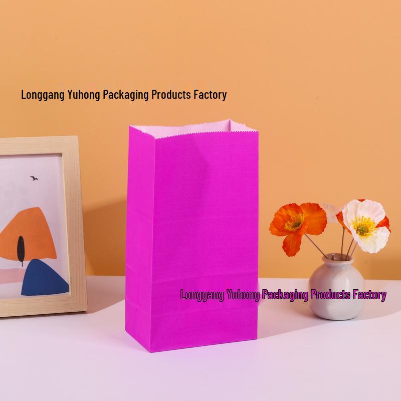 Handle-Free Colored Candy Kraft Paper Bags for Children's Gifts & Snack Storage
