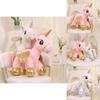 Adorable Licorne à Ailes Peluche Douce Animal en Peluche Cadeau d'Anniversaire pour Enfants