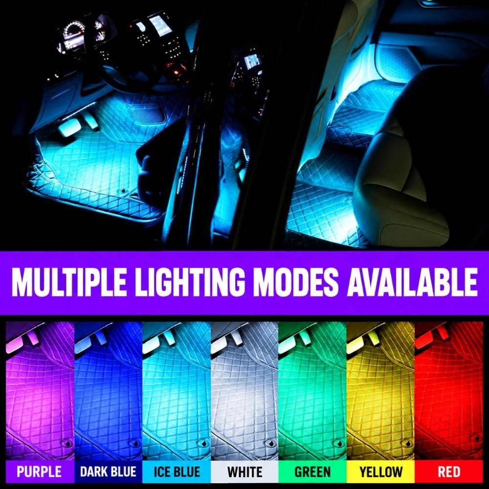 USB Powered Car LED Footwell Lights 4 in 1 Car Atmosphere Light  Car Floor Decor