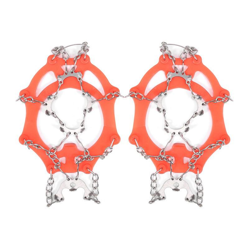 11-Teeth Stainless Steel Ice Cleats: Slip-Resistant Boot and Shoe Covers for Outdoor Snow, Hiking, and Mountaineering