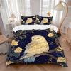 3pcs Owl Enchanted Night Quilt Cover Set - Soft & Comfortable Polyester Fabric, All-Season Breathable Comforter Set For 1 Quilt Cover & 2 Pillowc