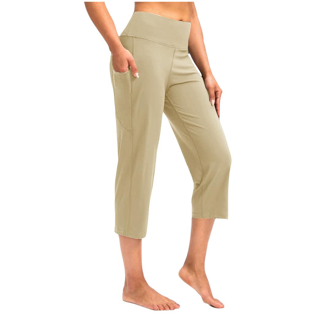Women's Fashionable Yoga Pants With Pockets: Casual Athletic 7/8-Length Pants