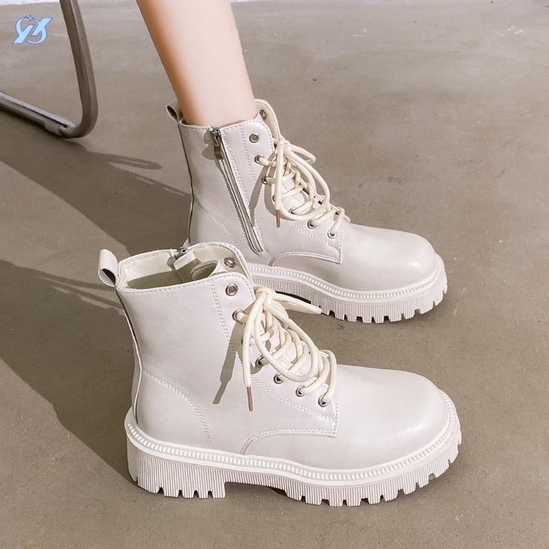 Martin boots women's British wind locomotive thick-soled spring and autumn thin single boots new velvet winter sweet and cool short boots