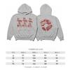 Oversized Unisex Hooded Sweatshirt With Distressed Washed Letter Print Cotton Blend Casual Top Teens Adults