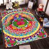 Colorful Peacock Mandala Carpet with Floral Patterns and Vibrant Design Suitable for Use As an Anti-slip for Living Room Bedroom Sofas